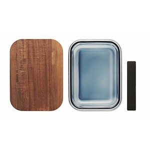 Glass lunch box 800ml, transparent blue