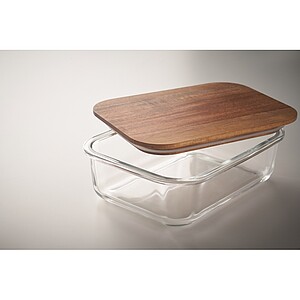 Glass lunch box 800ml, transparent