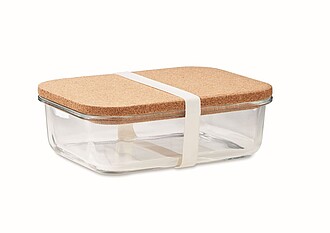 Glass lunch box with cork lid