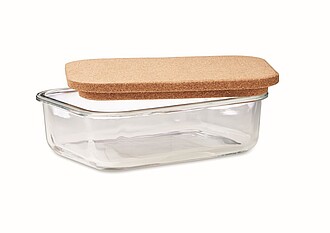 Glass lunch box with cork lid