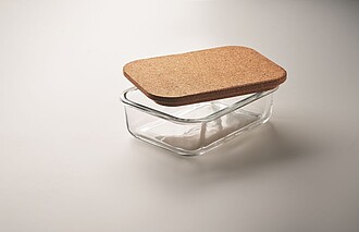 Glass lunch box with cork lid