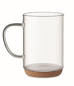 Glass mug 400ml with cork base