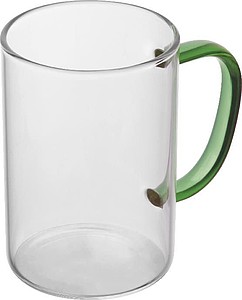 Glass Mug with colored Handle