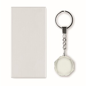 Glass round award key ring, transparent