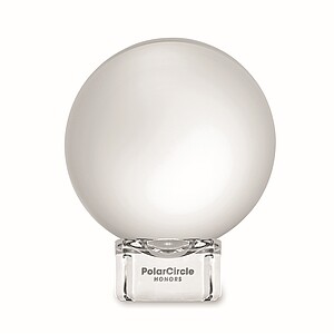 Glass round award, transparent