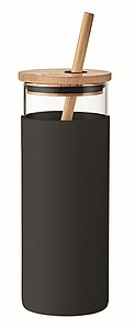 Glass tumbler 450ml bamboo lid