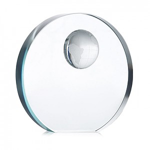 Globe glass trophy, transparent