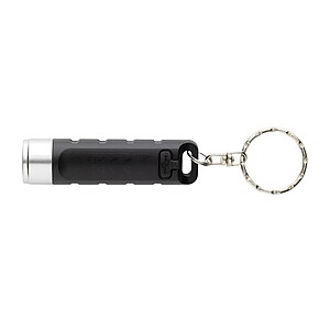 Globix RCS recycled plastic USB re-chargeable keychain torch, black