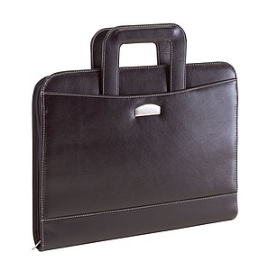 Good quality synthetic leather portfolio "Noblesse" in DIN A4 format,colour black