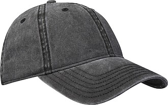 Grafton 6 panel washed cap, solid black
