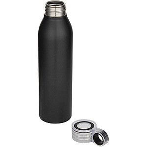 Grom 650 ml RCS recycled stainless steel water bottle, solid black