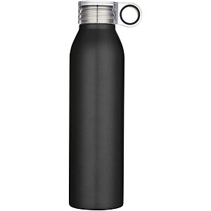 Grom 650 ml RCS recycled stainless steel water bottle, solid black