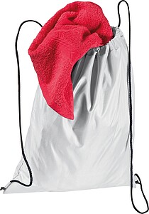 Gymbag made of recycled polyester, white