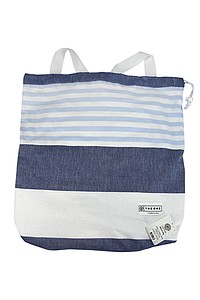 Hamam folding bag, 100% cotton prewashed Navy / Light Blue