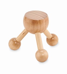 Hand held massager in wood