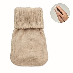 Hand warmer knitted polyester, beige