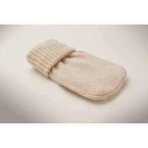 Hand warmer knitted polyester, beige