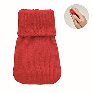 Hand warmer knitted polyester, red