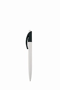 HAUSER QUICK Plastic ballpoint pen with black clip, blue refill, white