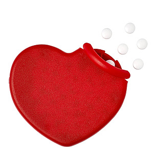 Heart plastic mint card.Red