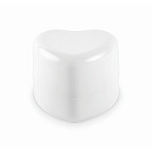 Heart shape vegan lip balm, white