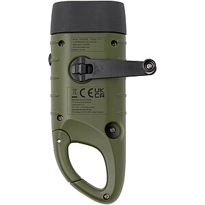 Helios recycled plastic solar dynamo flashlight with carabiner