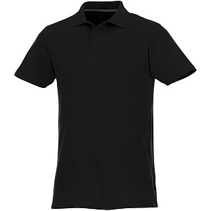Helios short sleeve mens polo, black, M