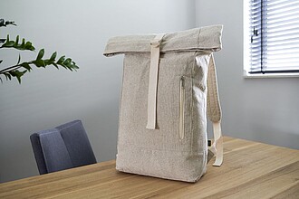 Hemp (280 gr/m2) rolltop backpack Margarete