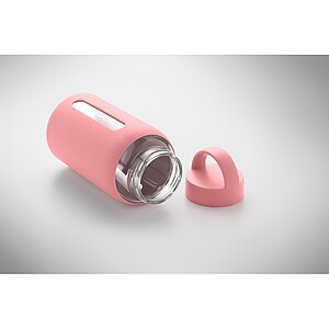 High borosilicate glass bottle, baby pink