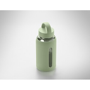 High borosilicate glass bottle, mint green