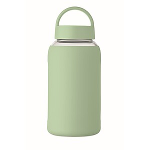 High borosilicate glass bottle, mint green