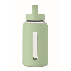 High borosilicate glass bottle, mint green
