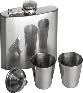 Hipflask set with 2 cups