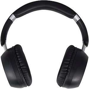 Hoggar recycled plastic over-ear foldeable ANC and ENC headphones, solid black
