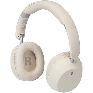 Hoggar recycled plastic over-ear foldeable ANC and ENC headphones, white