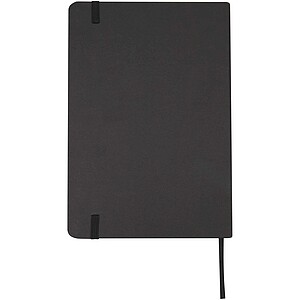 Holm A5 stone paper hard cover notebook with lined pages, solid black