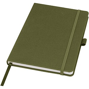 Honua A5 recycled paper notebook with recycled PET cover, forest green