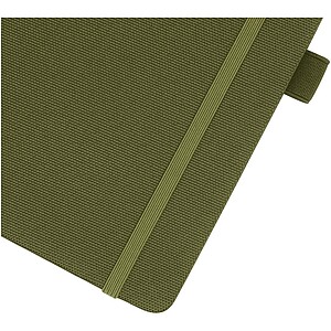 Honua A5 recycled paper notebook with recycled PET cover, forest green
