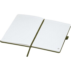 Honua A5 recycled paper notebook with recycled PET cover, forest green