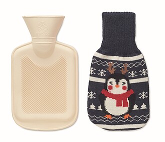 Hot water bottle with jersey in Christmas pattern