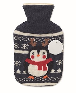 Hot water bottle with jersey in Christmas pattern
