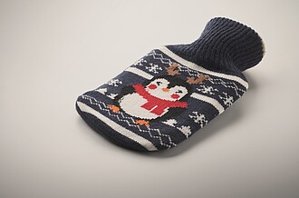Hot water bottle with jersey in Christmas pattern
