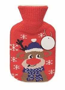 Hot water bottle with jersey in Christmas pattern
