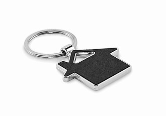 House shaped key ring, black