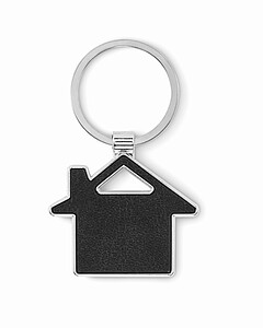 House shaped key ring, black