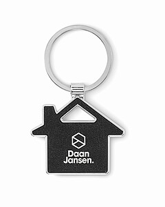 House shaped key ring, black