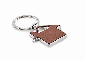 House shaped key ring, brown