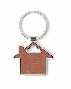 House shaped key ring, brown