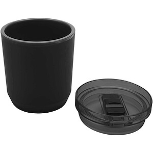 Hudson 180 ml recycled plastic double-wall tumbler, solid black