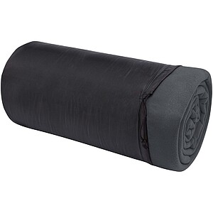 Huggy fleece plaid blanket with carry pouch 220x250 cm, grey